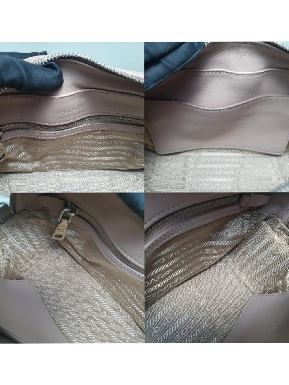 Authentic Prada Diagramme Camera Bag Nude Beige Leather Crossbody Chain Luxury - Picture 10 of 11